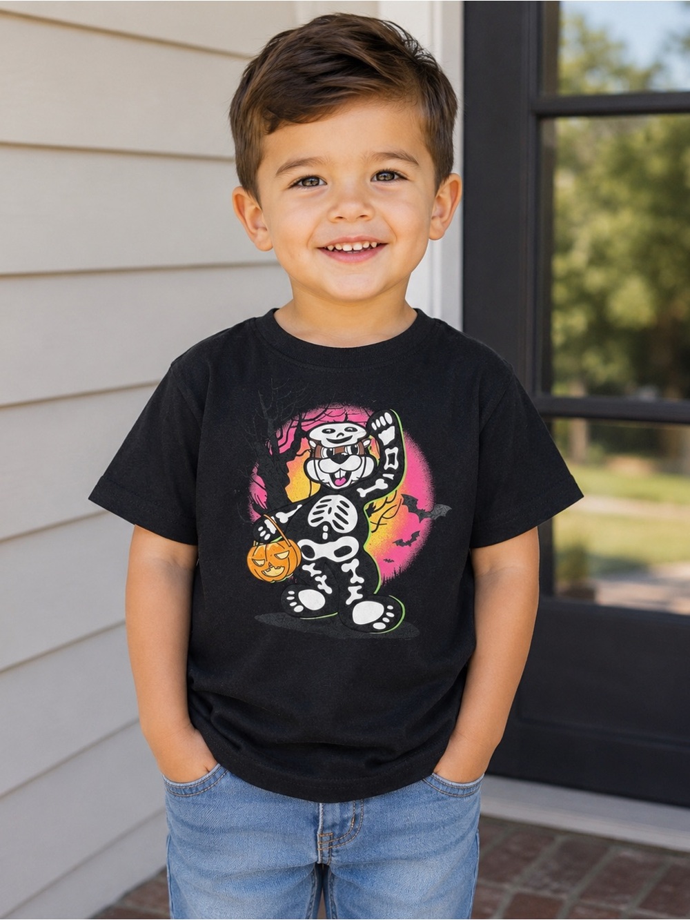 Buc-ee's Halloween Skeleton Buc-ee Beaver Graphic Tee 4T